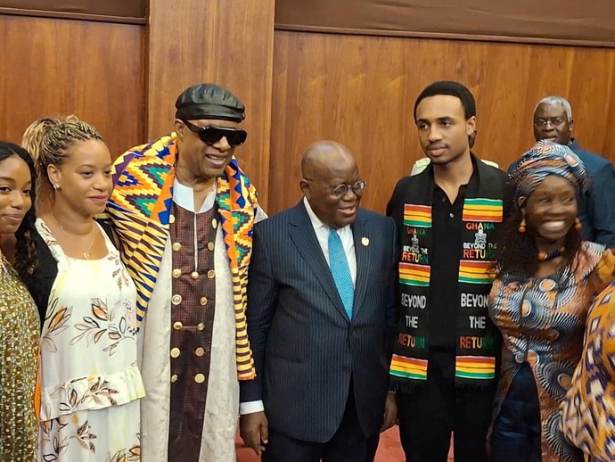 What are your thoughts of music legend Stevie Wonder turning 74 years old and received his dual citizenship of Ghana?