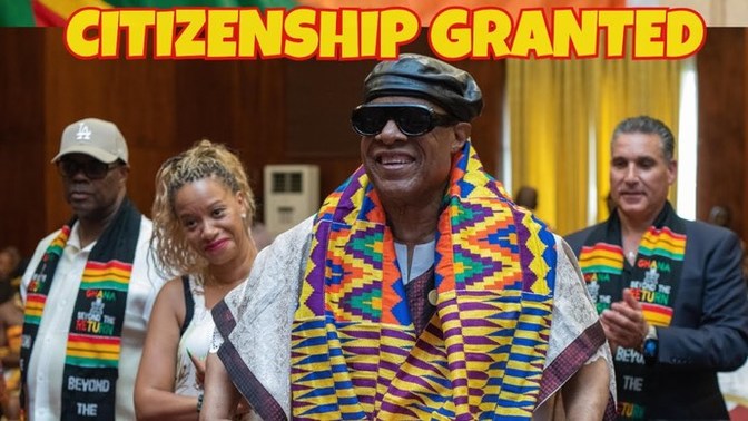 What are your thoughts of music legend Stevie Wonder turning 74 years old and received his dual citizenship of Ghana?