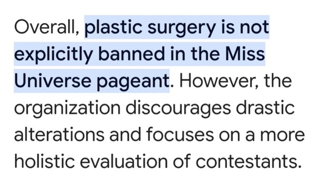 Anyone else think that plastic surgery girls should be banned from participating in Miss Pageants?