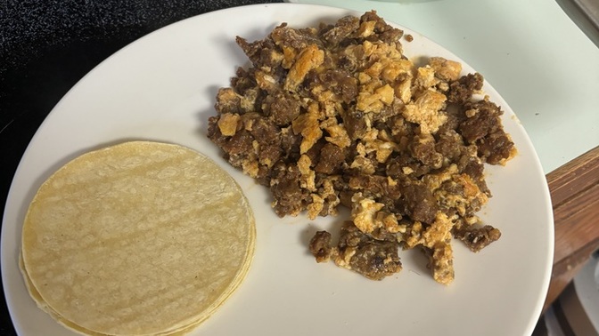 I made chorizo and breakfast tacos. Does it look good?