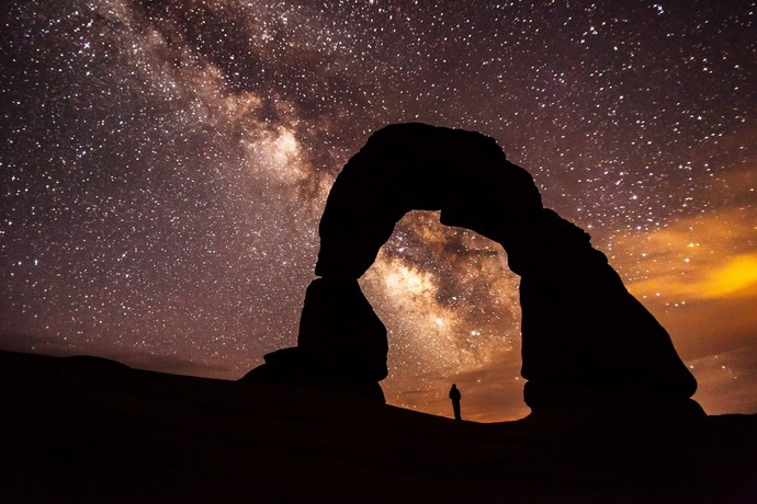 Delicate Arch, Arches National Park, UT. Certified International Dark Sky Park.