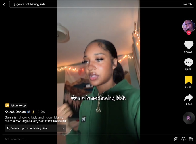 What do you think about gen z not having children?