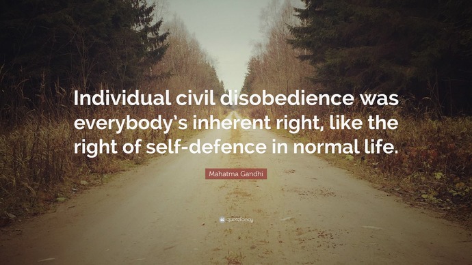 Do you believe civil disobedience is ever appropriate?