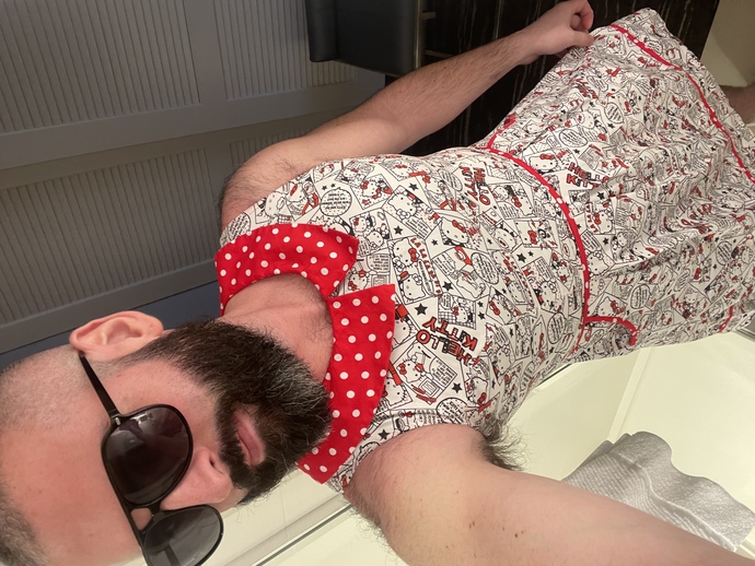 Wearing this out on the town today. How do I look as a boy in this dress?