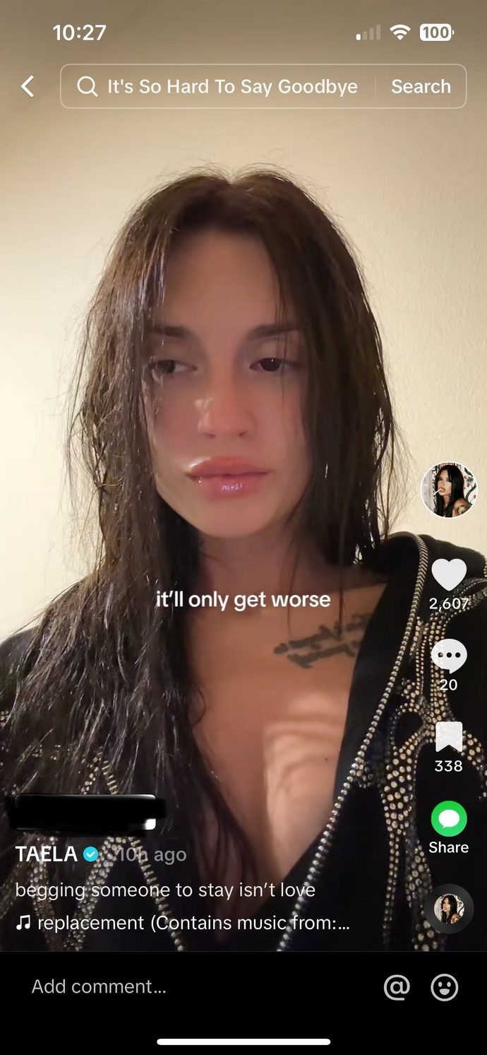M27 F33 Girlfriend/fiance keeps posting breakup videos on TikTok?