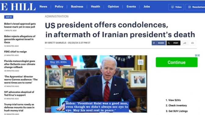 What are your thoughts on Biden offering condolences to the late Iranian president?