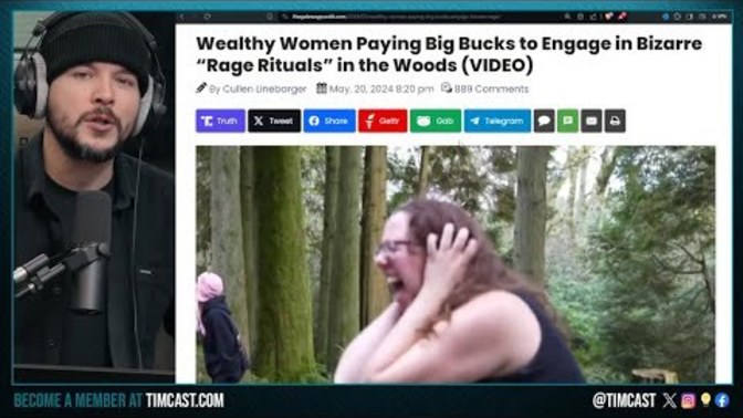 Wealthy Women paying to partake in rage rituals where they scream& bash sticks in the woods. Would you partake in one of these rage rituals?