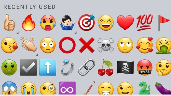 Ok a little levity! Take an edited screen shot of the pop-up of your most recently used emojis but don't post anything else but the pic! ?