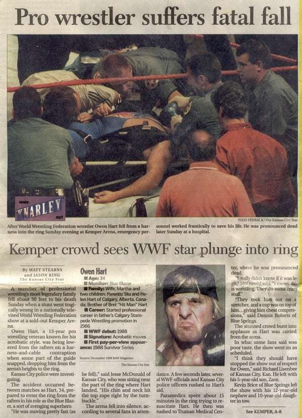 For wrestling fans, it’s been 25 years since Owen Hart’s death?