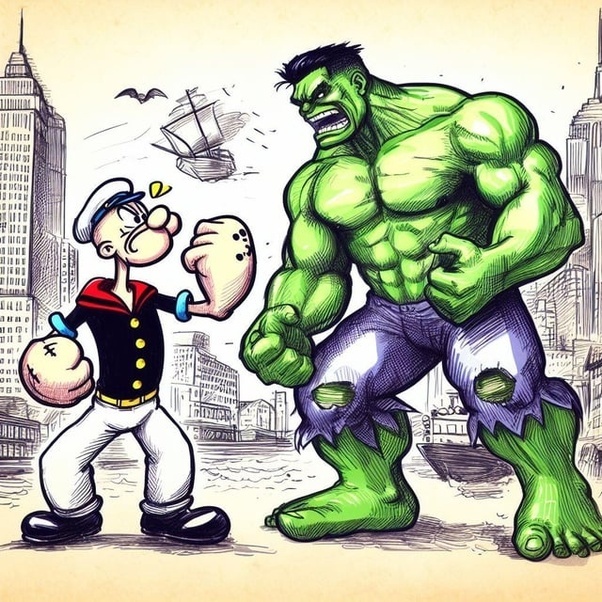 Who would win, Popeye or The Hulk?