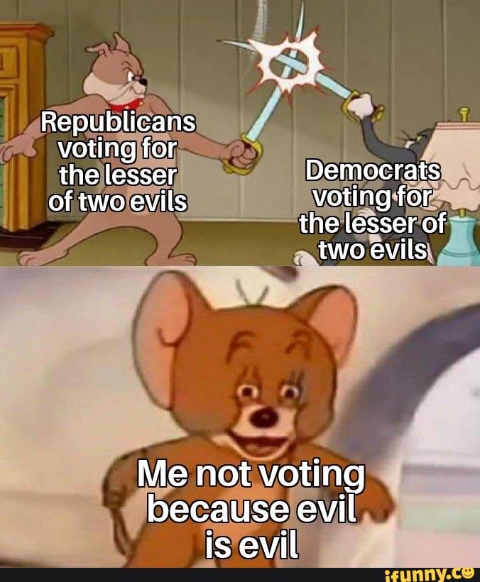 Is voting for the lesser of two evils, still voting for evil?