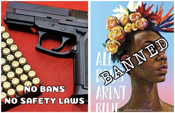 Why do idiots think books are more dangerous than guns?