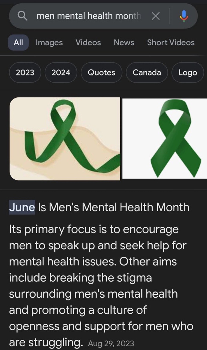 June is men’s mental health month. is this important girls? what will you do for your partner if you had one?