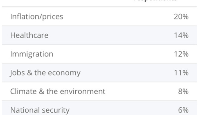 Which issue matters the most to you when voting in elections?