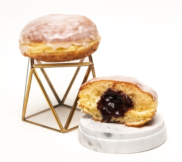 here pączek with a plum jam