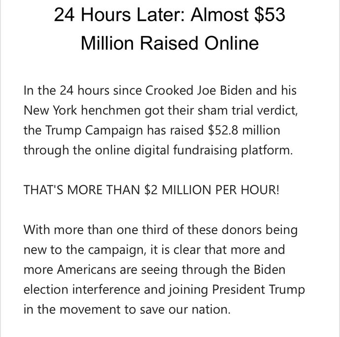 Are you excited that Trump raised almost 53 mil in one day?