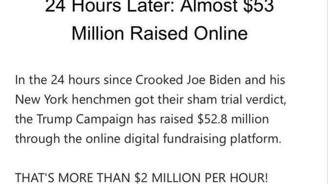 Are you excited that Trump raised almost 53 mil in one day?