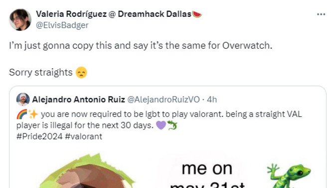Do you think they would be okay with it if it was said the other way around and said that outside of June, you are required to be straight to play?