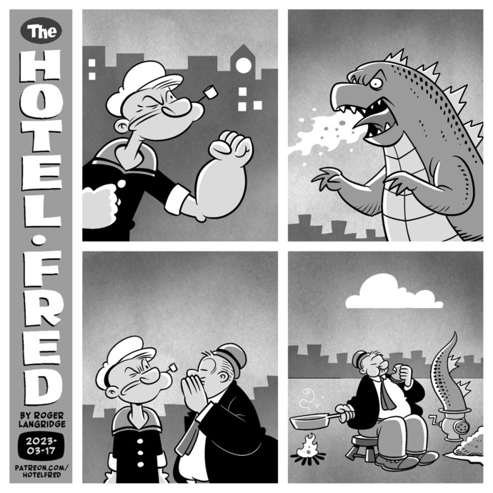 Who would win in a battle, Popeye or Godzilla?