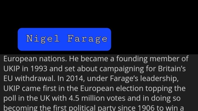 A real politician, brexit fan but really leader, supported trump, did you hear?