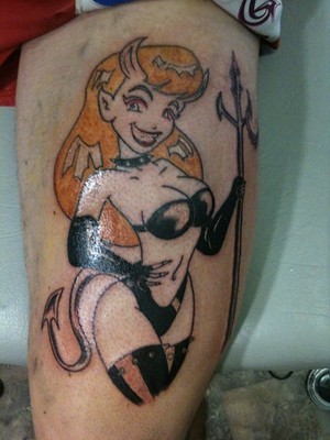 Ladies, if your boyfriend had a tattoo of a female celebrity on his mid upper arm would you feel a type of way about it?