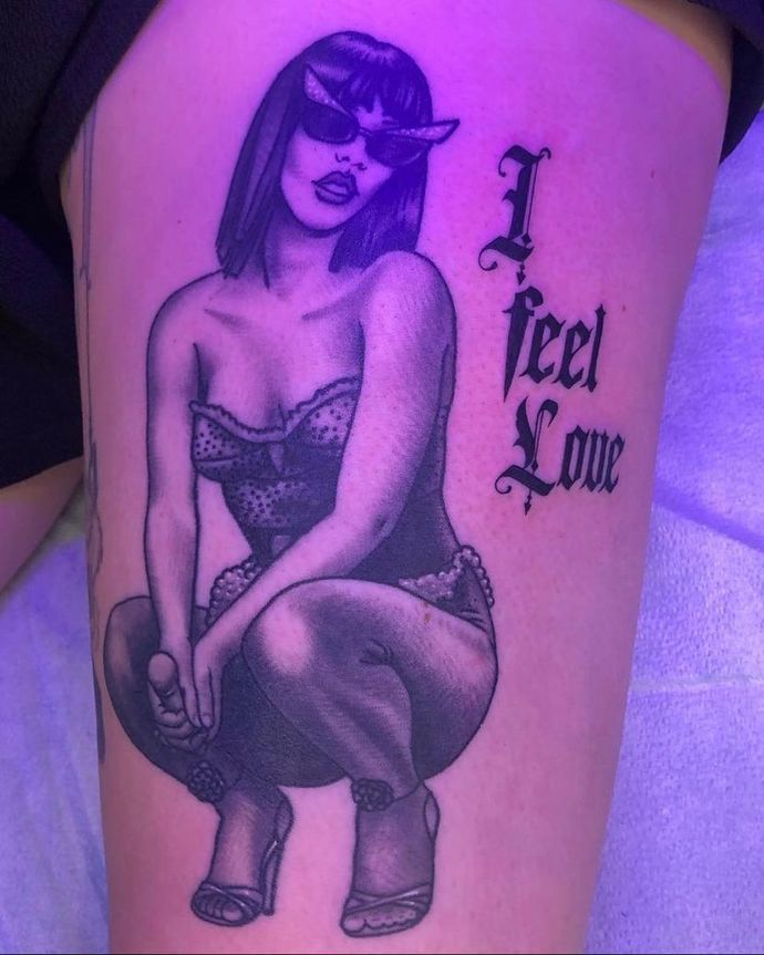 Ladies, if your boyfriend had a tattoo of a female celebrity on his mid upper arm would you feel a type of way about it?
