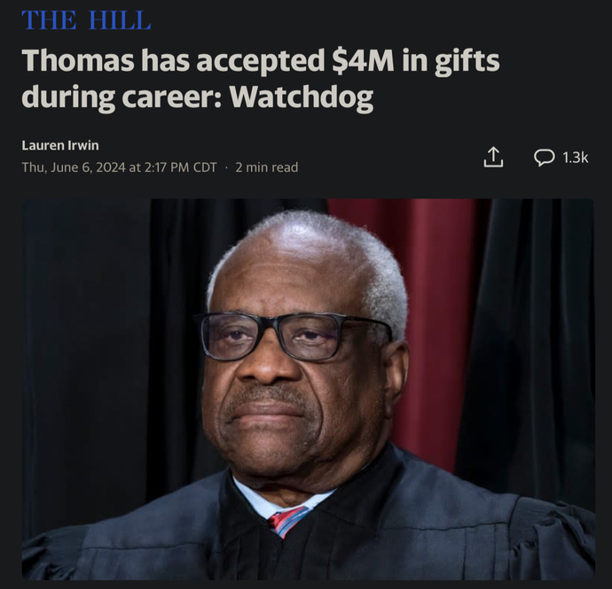 Should this SCOTUS justice be fined 4mill?