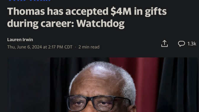 Should this SCOTUS justice be fined 4mill?