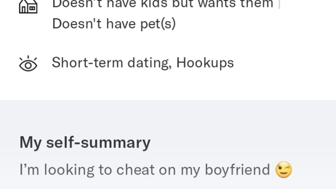 Why do some women now go on dating sites to help them cheat on their boyfriend with?