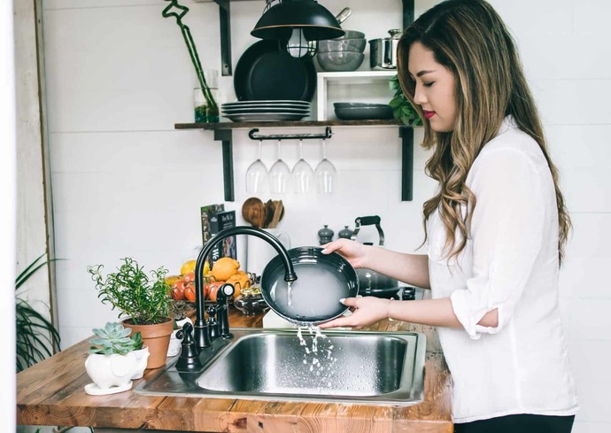 Do you hand wash your dirty dishes or do you put them in a dishwasher?