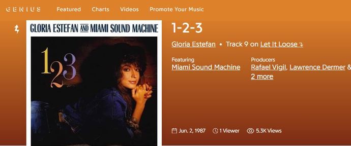 What are the songs with counting in the lyrics?