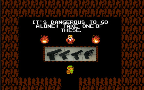 Its dangerous to go alone take this _______. What object should he take?