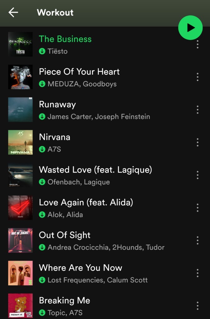 Do you have workout playlist?