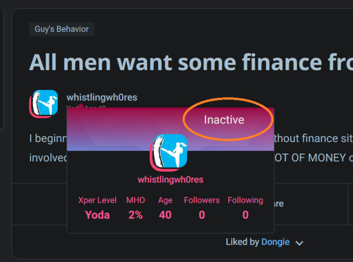 All men want some finance from women?