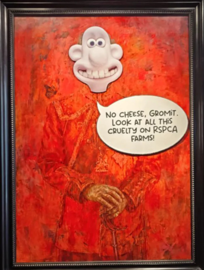 King Charles portrait vandalized?