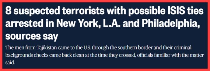Alarming rise in Muslim Jihadist Terrorist busts who came here over the Democrats open border. Are we about to have another major Jihadist attack?