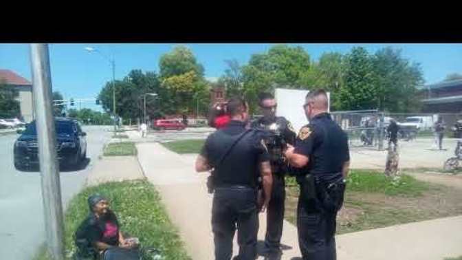 Was this homeless woman being harassed?