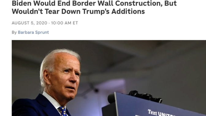 When it comes to the border wall, do you disagree politically with enough to not vote for, Joe Biden or Joe Biden?