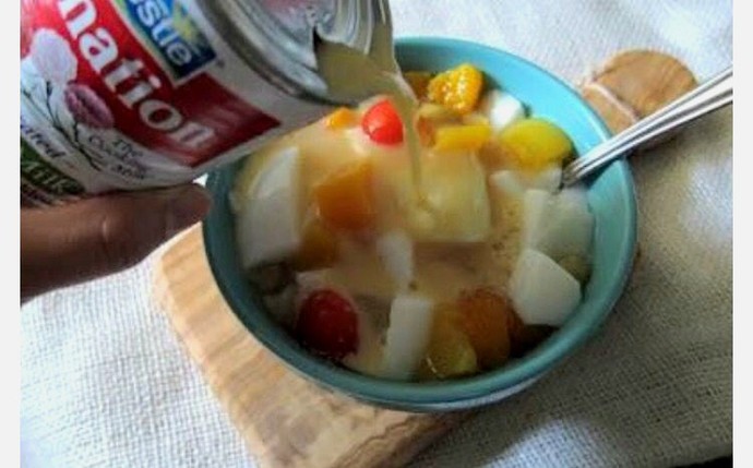 Tinned fruit and condensed milk. Yah or nah?