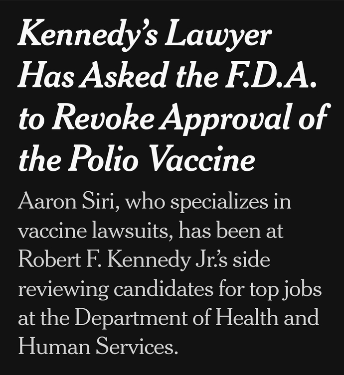So by stopping vaccines, you think this is how your going to make America Great?