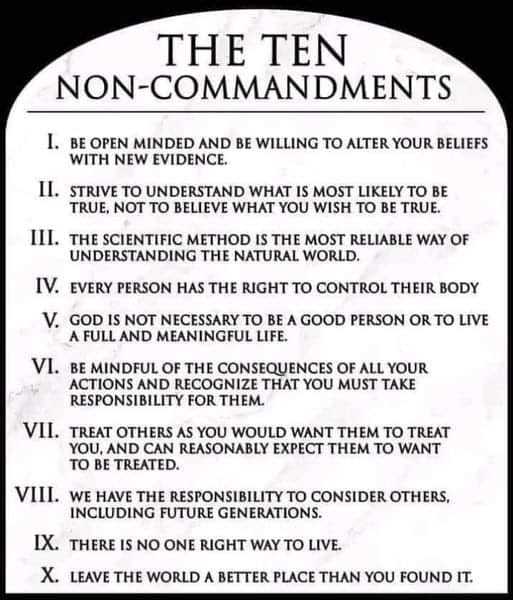 What are your ten non-commandments?
