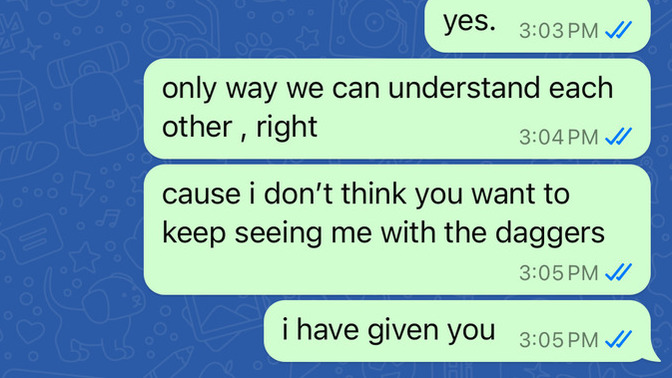 Is he going to end things with me? what is the context when he says I just want you to be well?