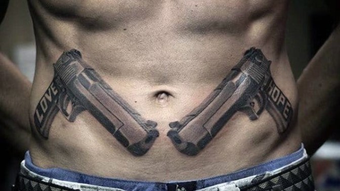 Are male v-line tattoos tramp stamps for men?