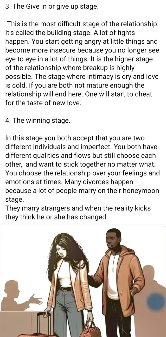 Do you agree with these four stages of a relationship?