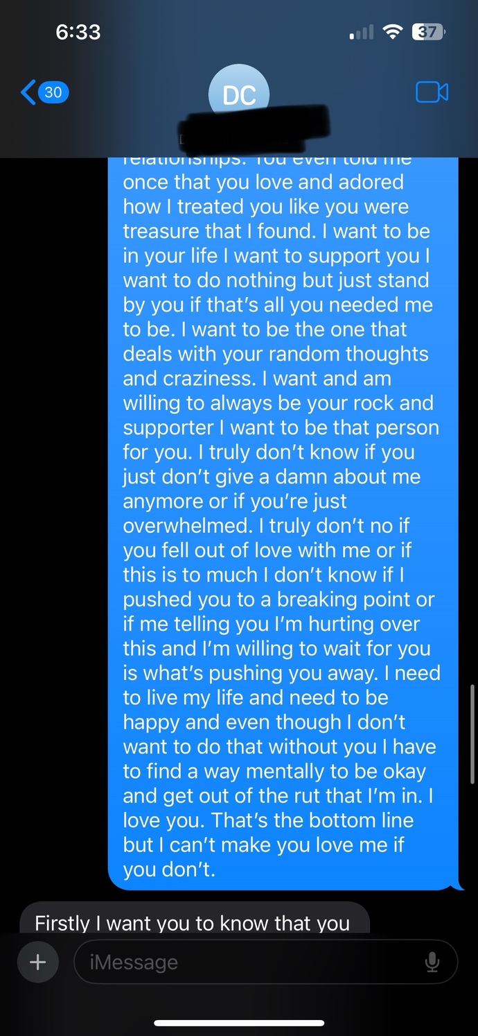 Me male 27 her female 34. is it over? or can her depression make her feel this way?