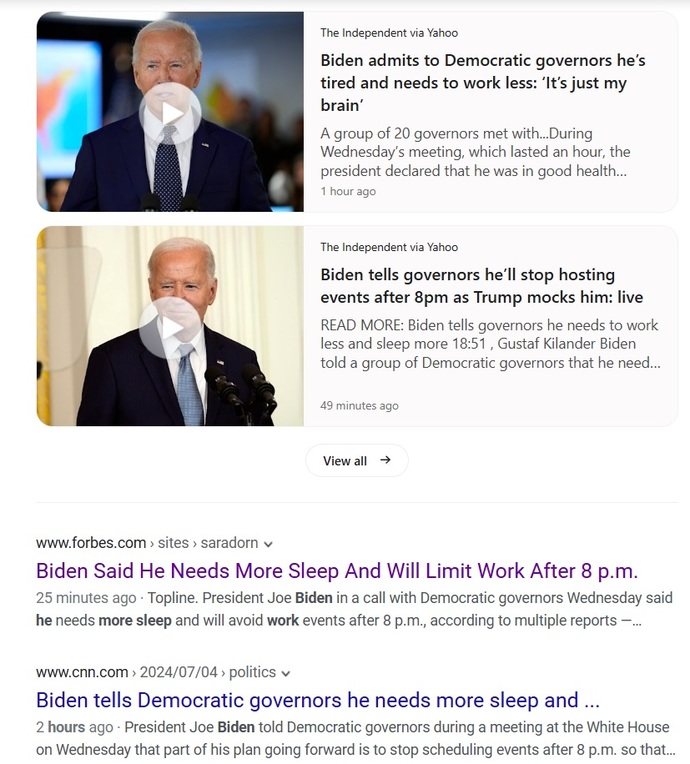 What are your thoughts on Joe Biden saying hell run for a second term, under the condition that theyll give him more sleep and less work hours?