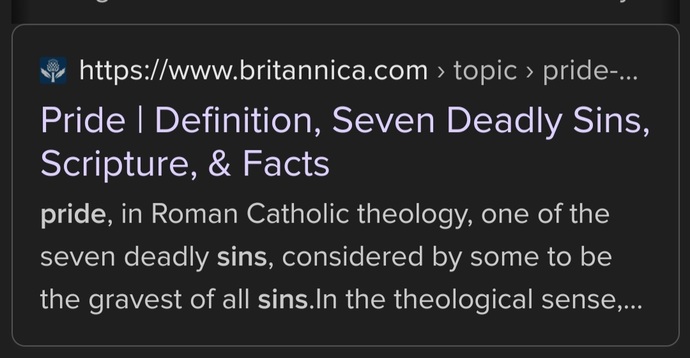 Who brainwashed people to believe pride is bad?