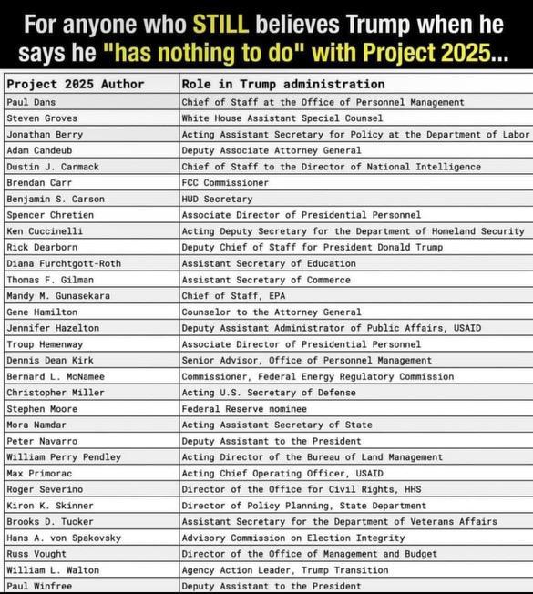 Do you think that Trump knows nothing about PROJECT 2025?