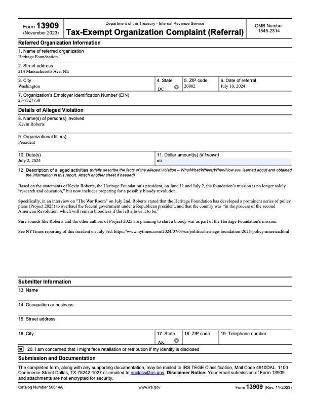 Example wording