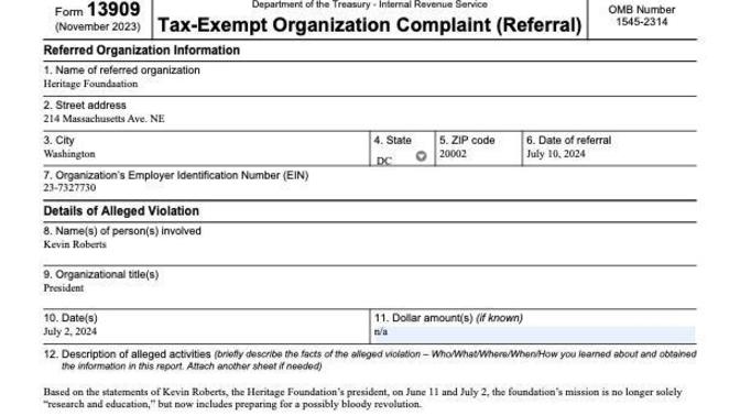 Did you know the Heritage Foundation, authors of Project 2025, are supposed to be a charity?